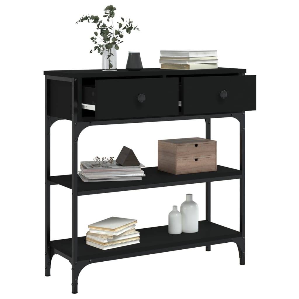 Konsolbord Sort 72,5x25x75 cm Træmateriale