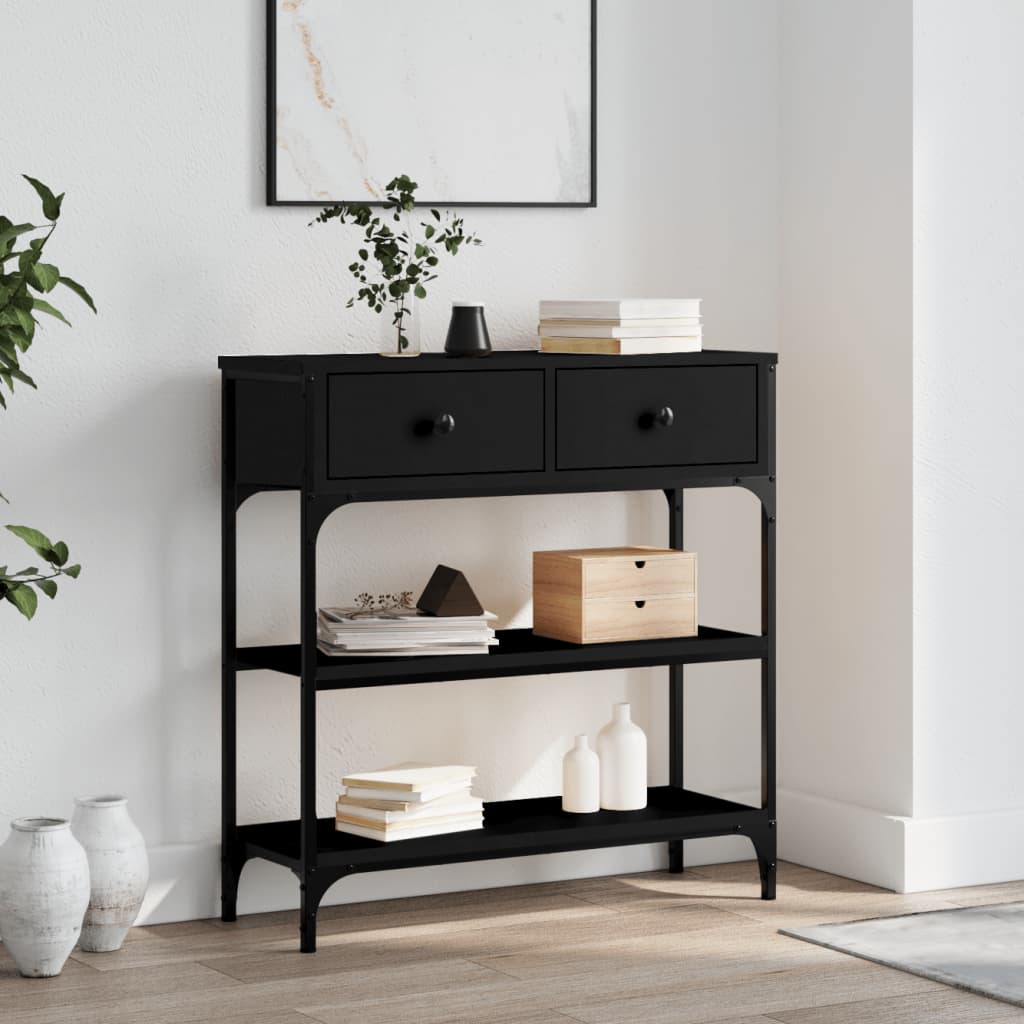 Konsolbord Sort 72,5x25x75 cm Træmateriale