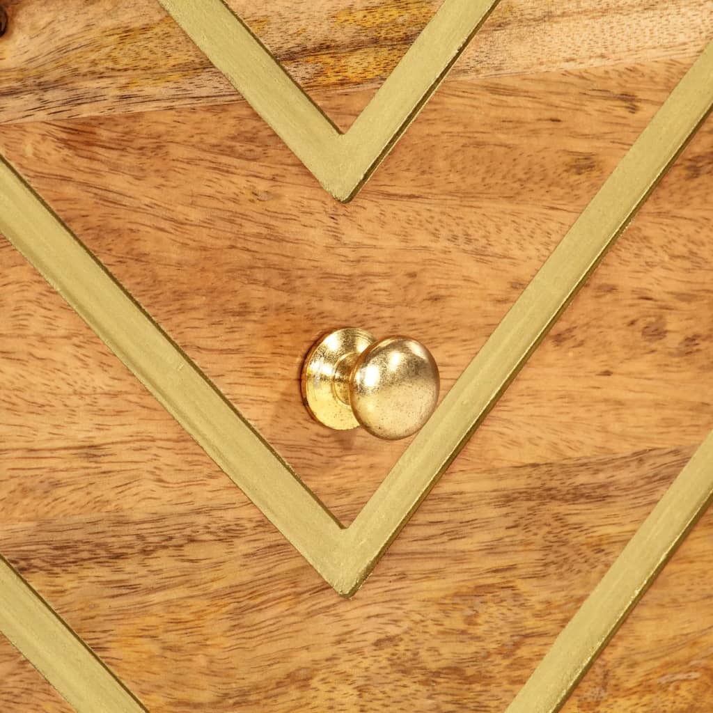 Sengebord Brun og sort massiv mangotræ