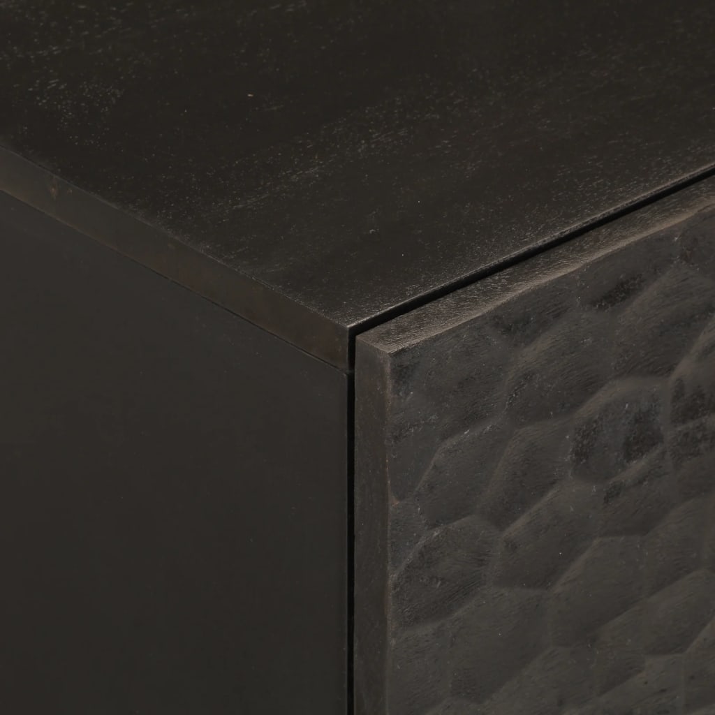 Sengeborde 2 stk Sort 40x33x46 cm massivt mangotræ