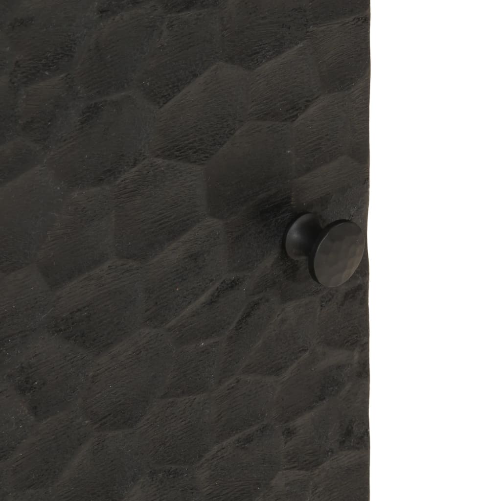 Sengeborde 2 stk Sort 40x33x46 cm massivt mangotræ