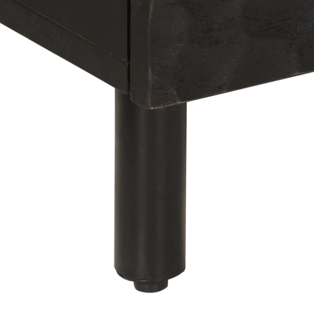 Sengeborde 2 stk Sort 40x33x46 cm massivt mangotræ
