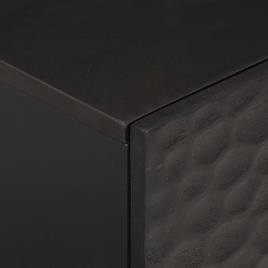Sengeborde 2 stk Sort 40x33x46 cm massivt mangotræ