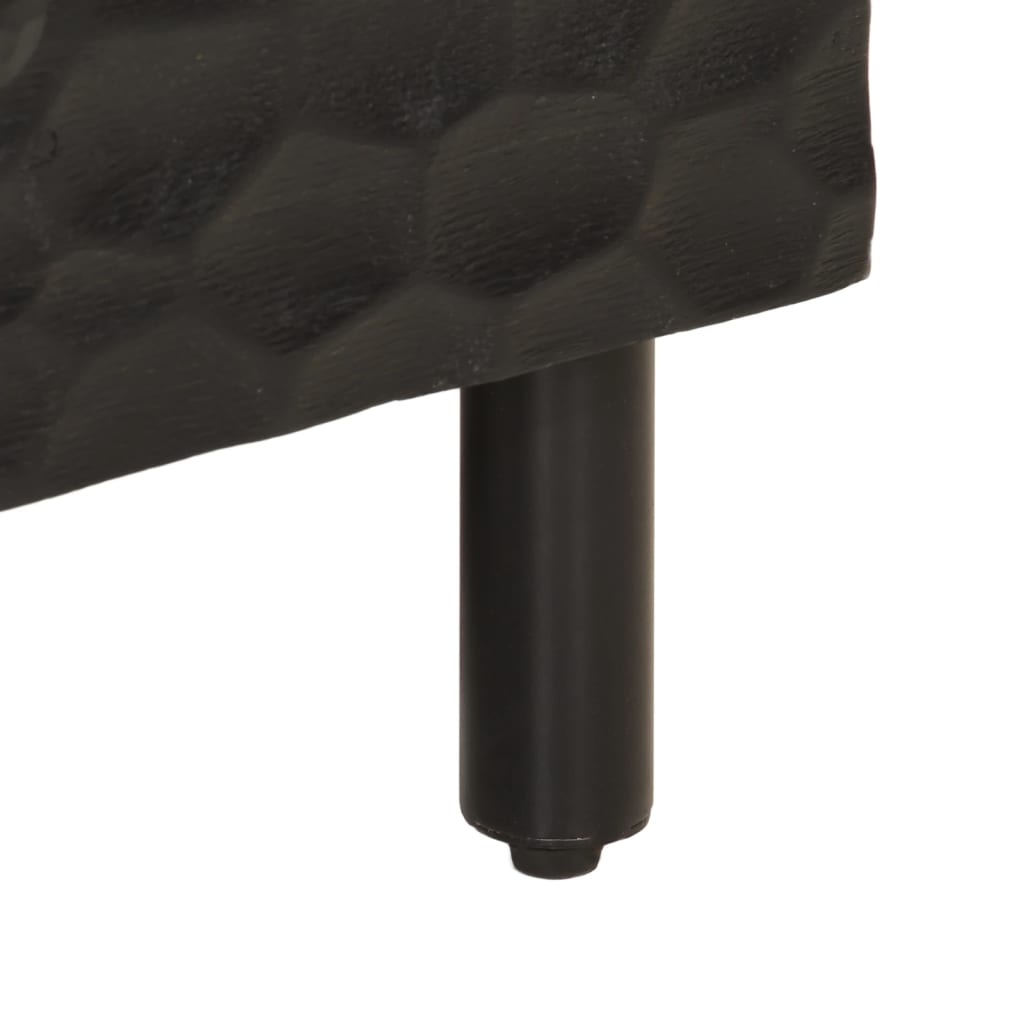 Sengeborde 2 stk Sort 40x33x46 cm massivt mangotræ