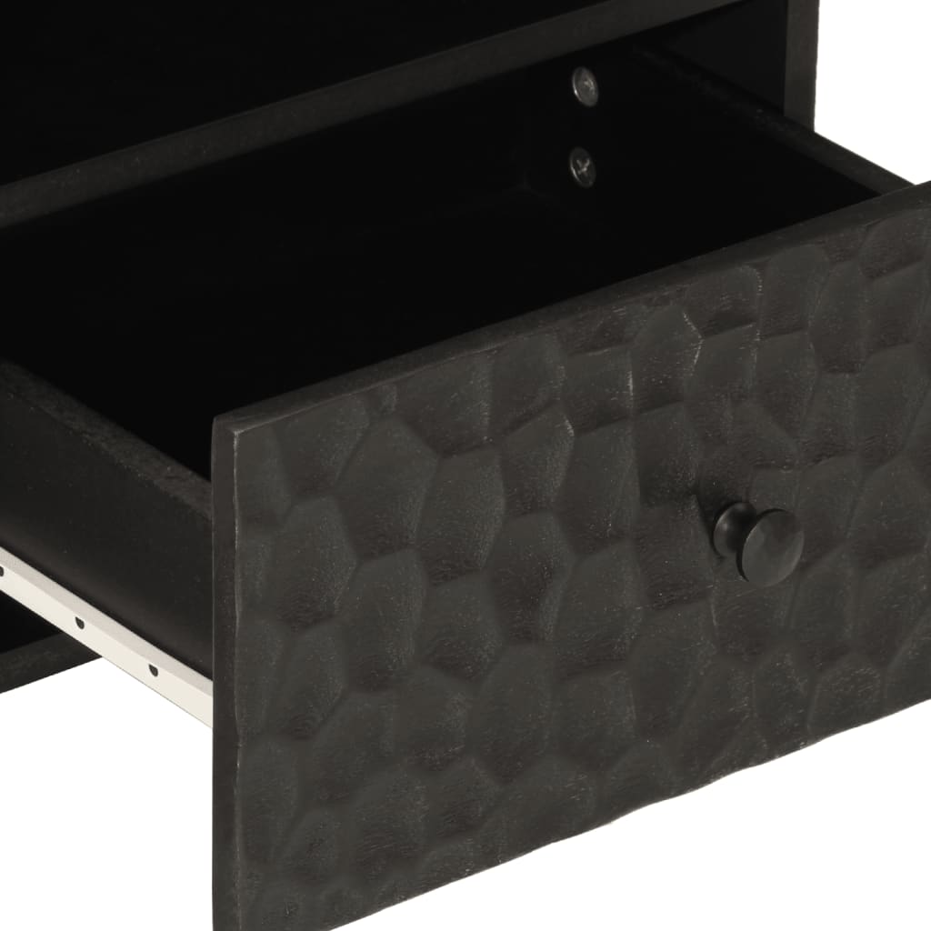 Sengeborde 2 stk Sort 40x33x46 cm massivt mangotræ