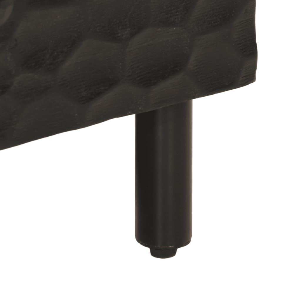 Sengeborde 2 stk Sort 40x33x46 cm massivt mangotræ