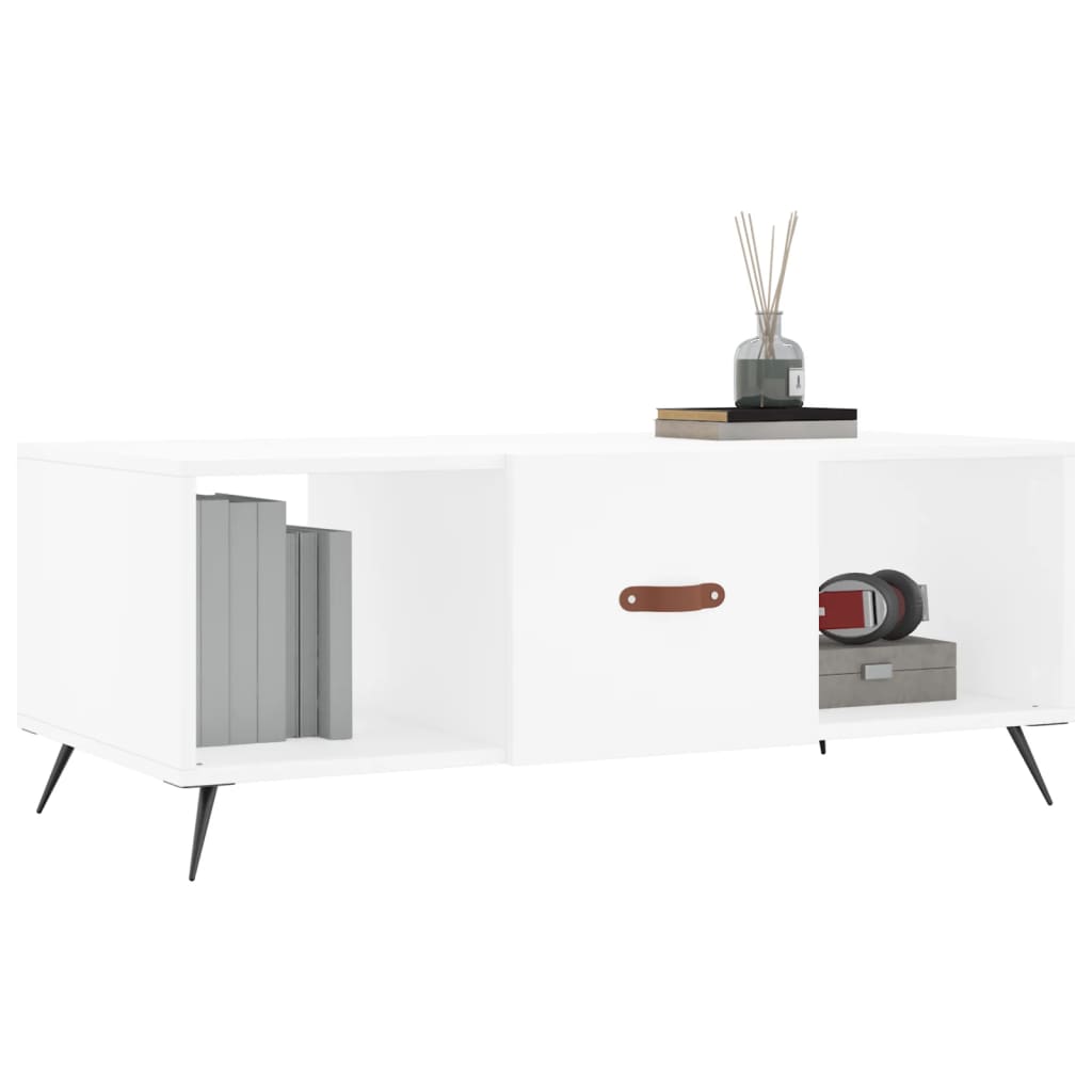 Sofabord Hvid 102x50x40 cm Træ Materiale