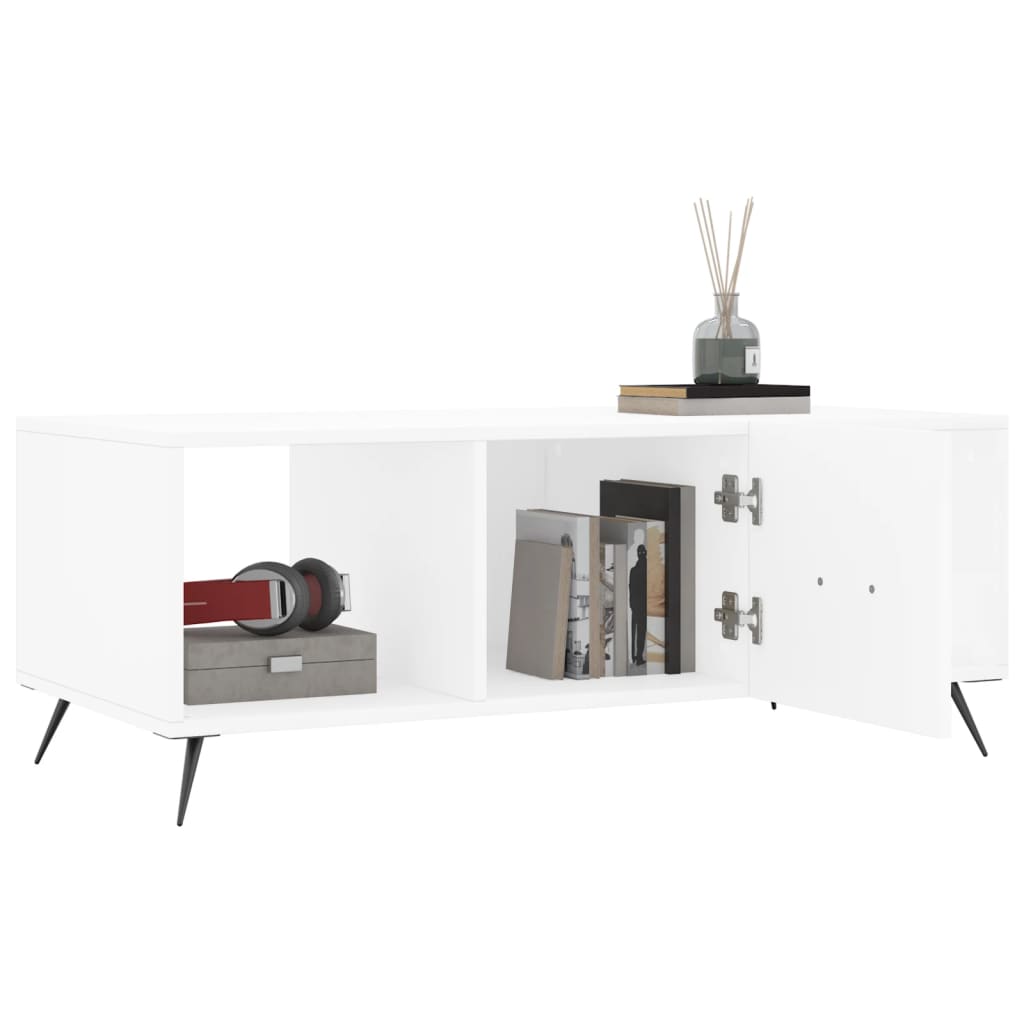 Sofabord Hvid 102x50x40 cm Træ Materiale