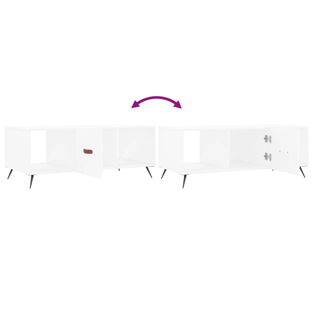 Sofabord Hvid 102x50x40 cm Træ Materiale