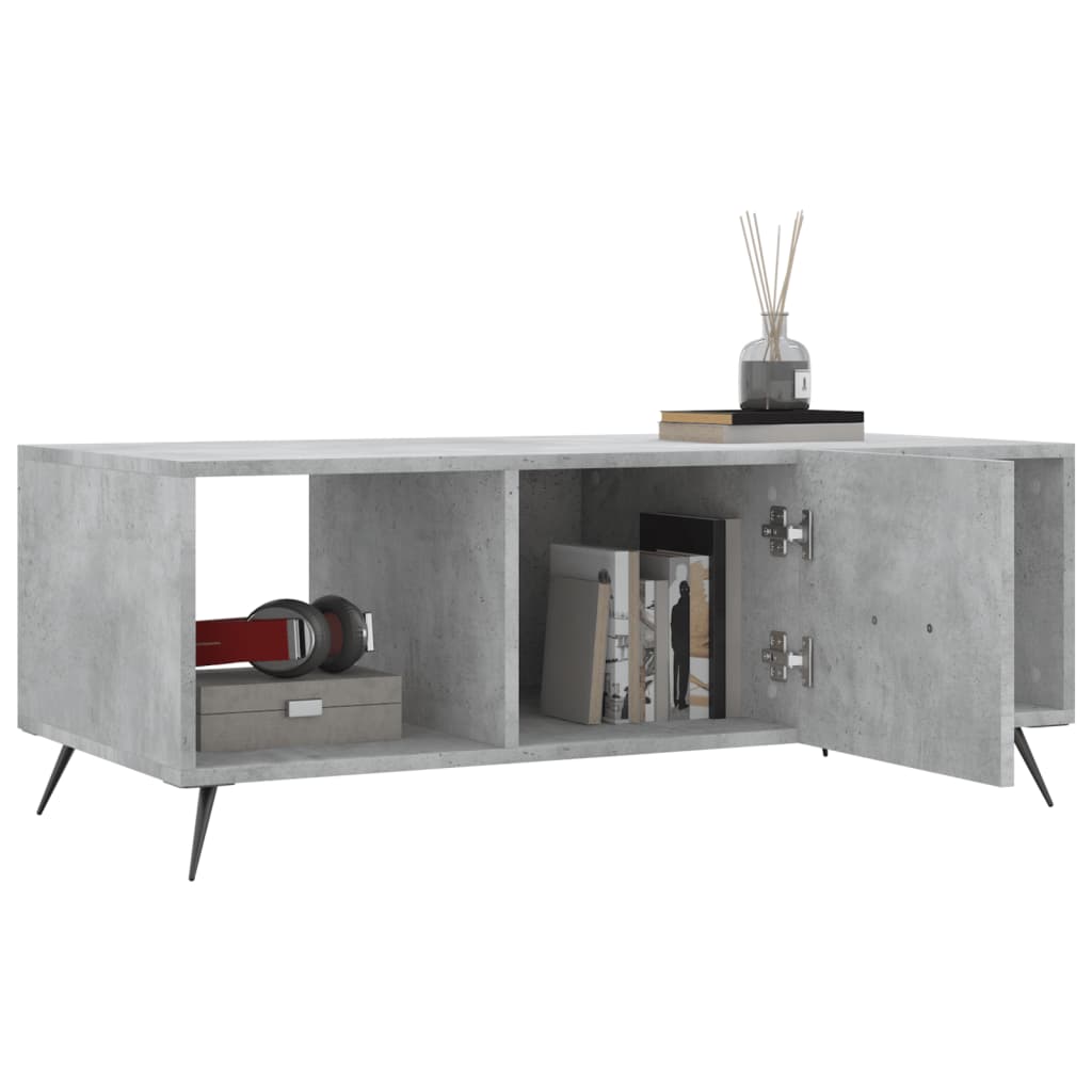 Sofabord betongrå 102x50x40 cm træmateriale