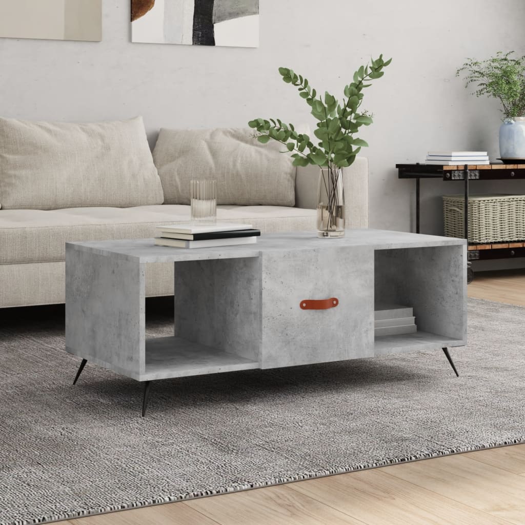 Sofabord betongrå 102x50x40 cm træmateriale
