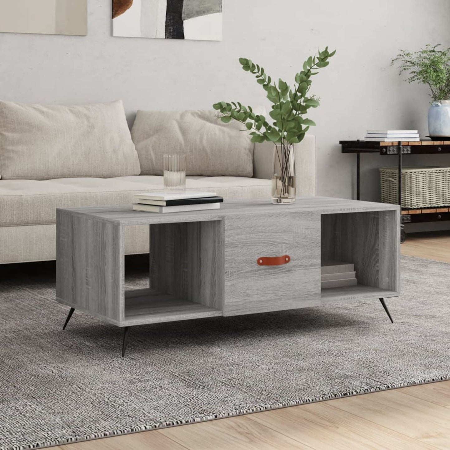 Sofabord Grå Sonoma 102x50x40 cm Træmateriale