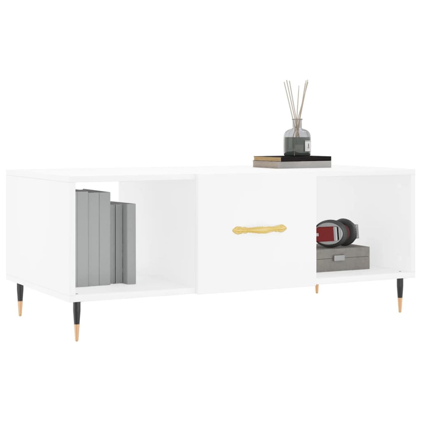 Sofabord Hvid 102x50x40 cm Træ Materiale