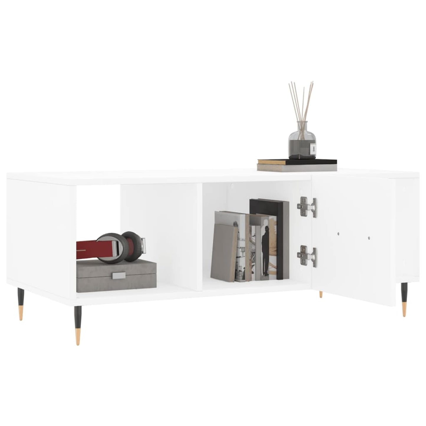 Sofabord Hvid 102x50x40 cm Træ Materiale