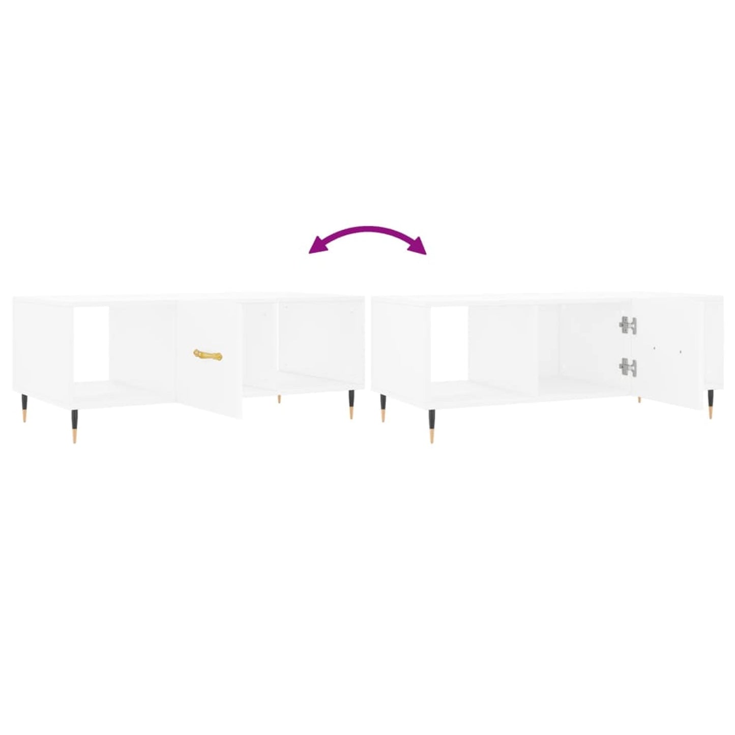 Sofabord Hvid 102x50x40 cm Træ Materiale