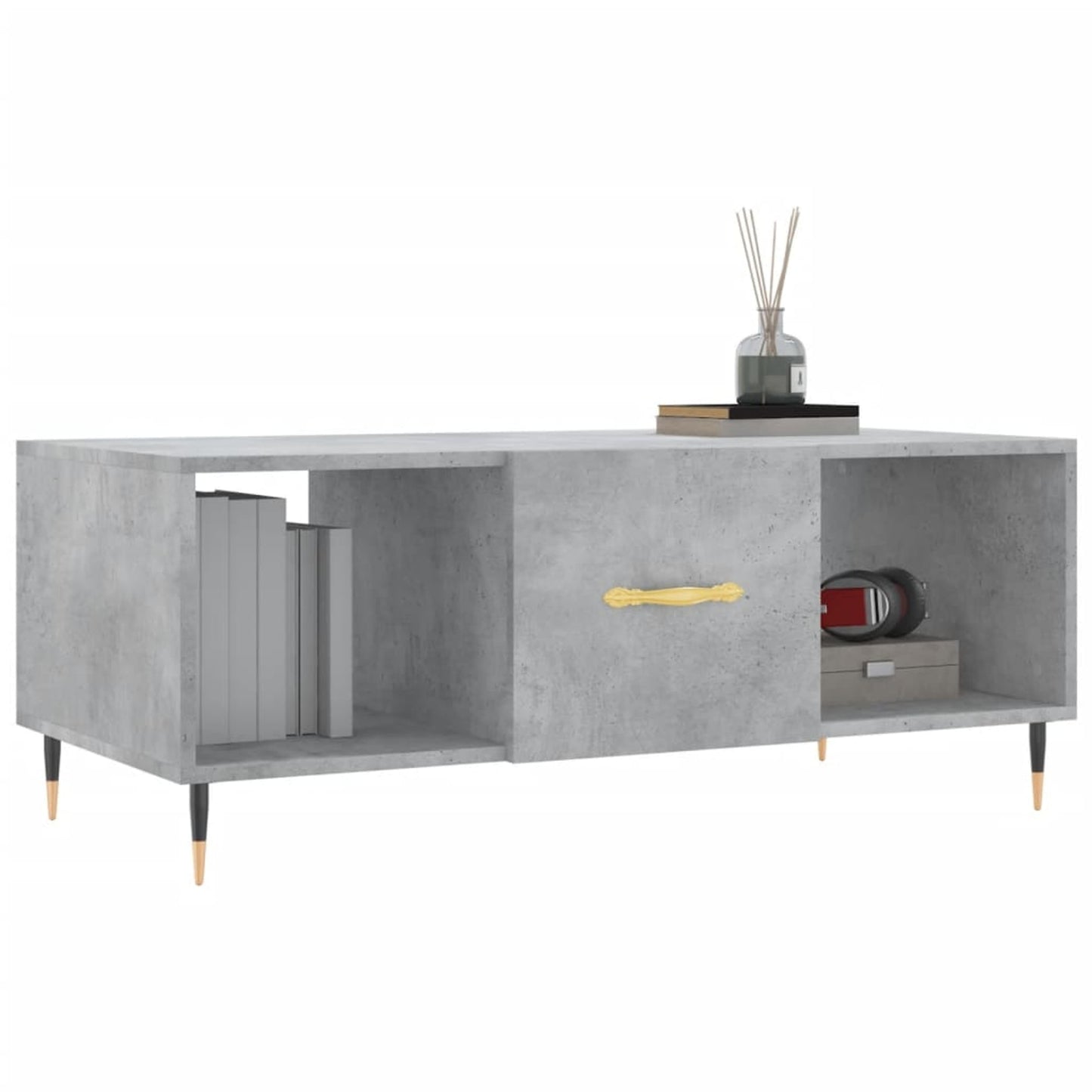 Sofabord betongrå 102x50x40 cm træmateriale