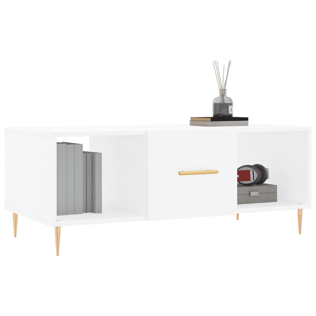 Sofabord Hvid 102x50x40 cm Træ Materiale
