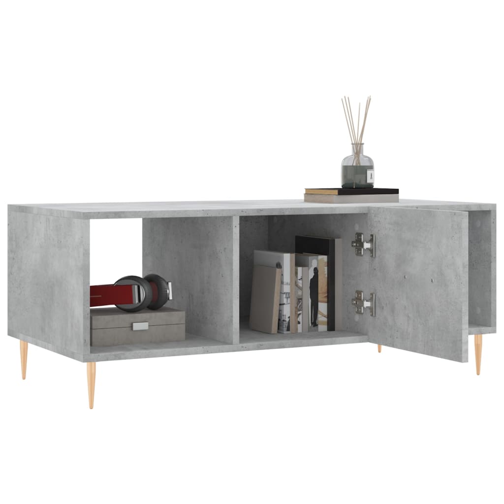 Sofabord betongrå 102x50x40 cm træmateriale