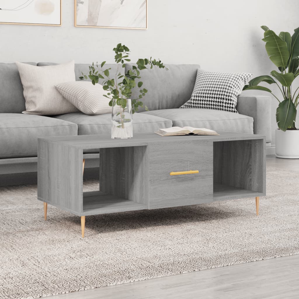 Sofabord Grå Sonoma 102x50x40 cm Træmateriale