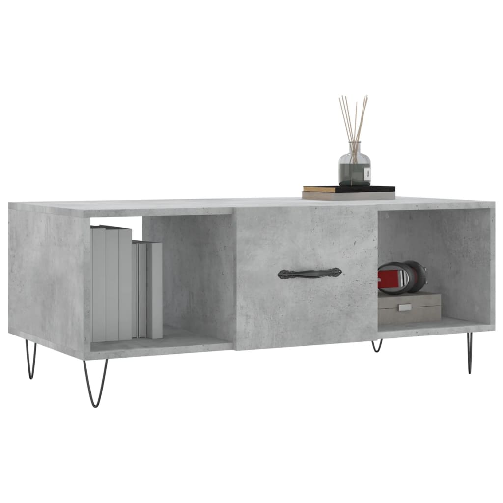 Sofabord betongrå 102x50x40 cm træmateriale