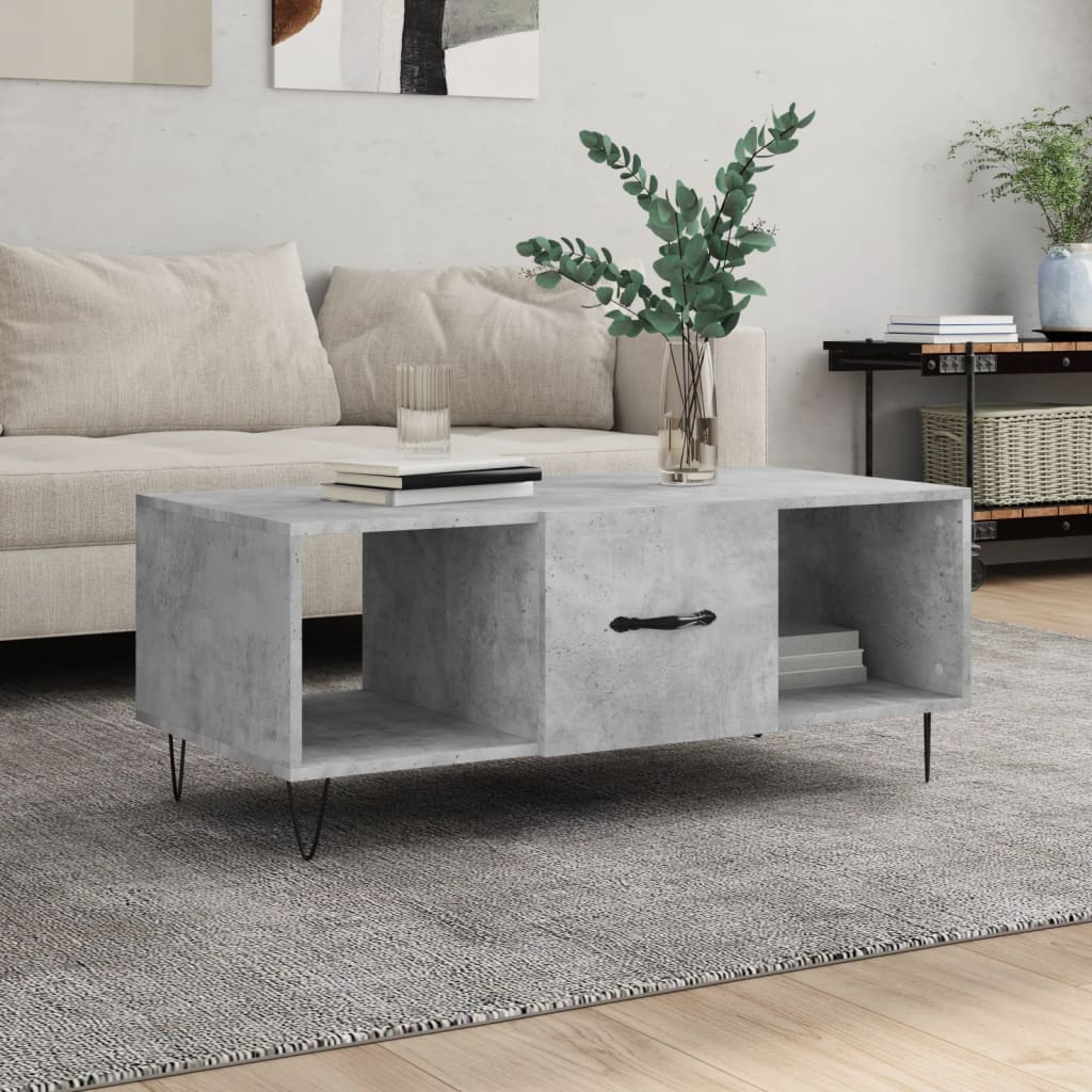 Sofabord betongrå 102x50x40 cm træmateriale