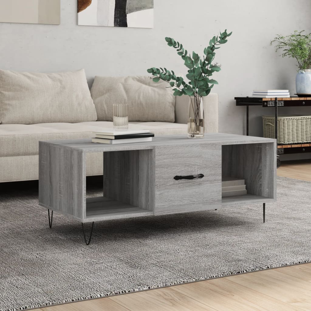 Sofabord Grå Sonoma 102x50x40 cm Træmateriale