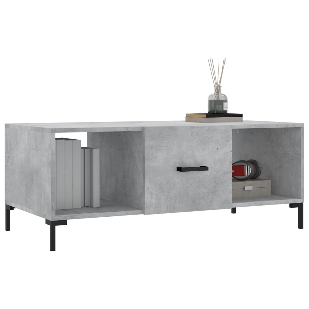 Sofabord betongrå 102x50x40 cm træmateriale