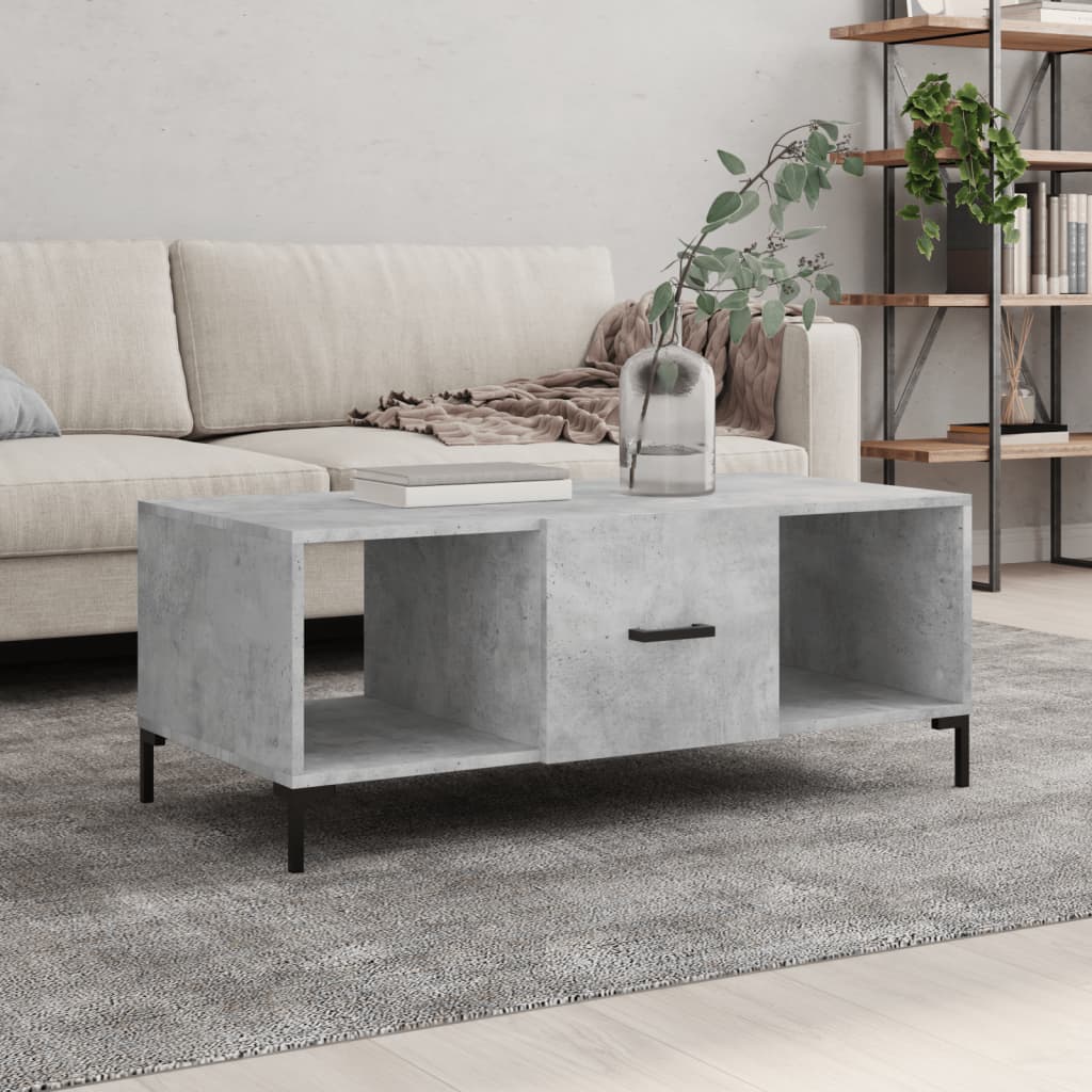 Sofabord betongrå 102x50x40 cm træmateriale