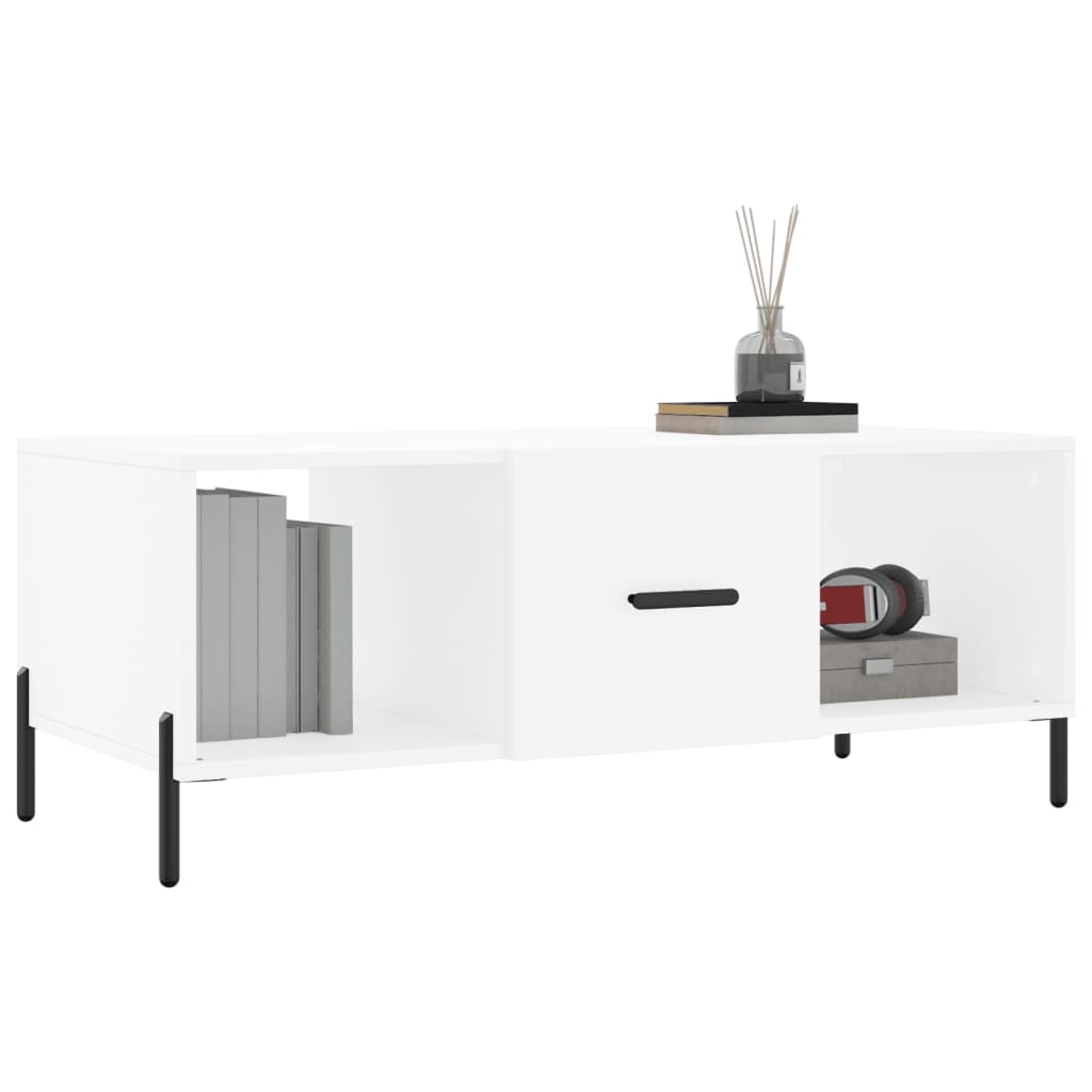 Sofabord Hvid 102x50x40 cm Træ Materiale