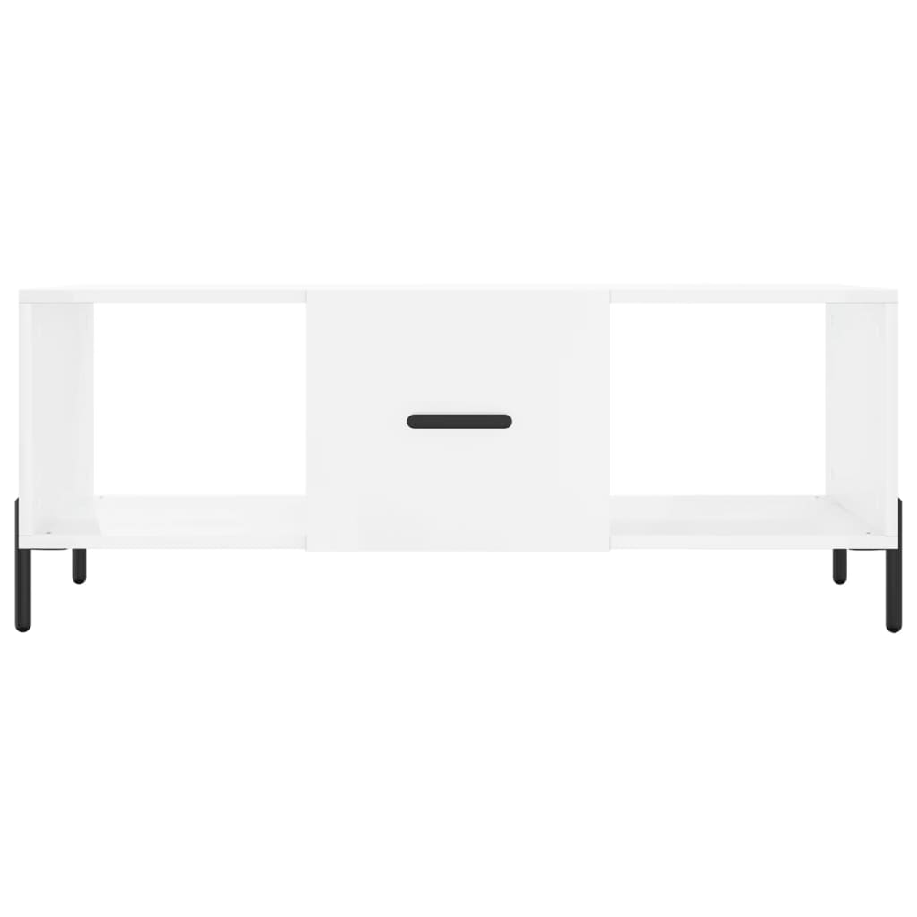 Sofabord højglans hvid 102x50x40 cm træmateriale