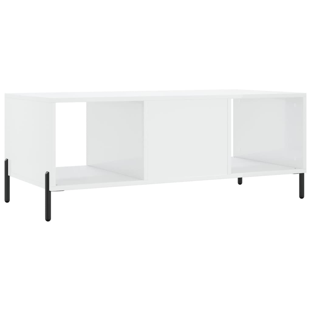 Sofabord højglans hvid 102x50x40 cm træmateriale
