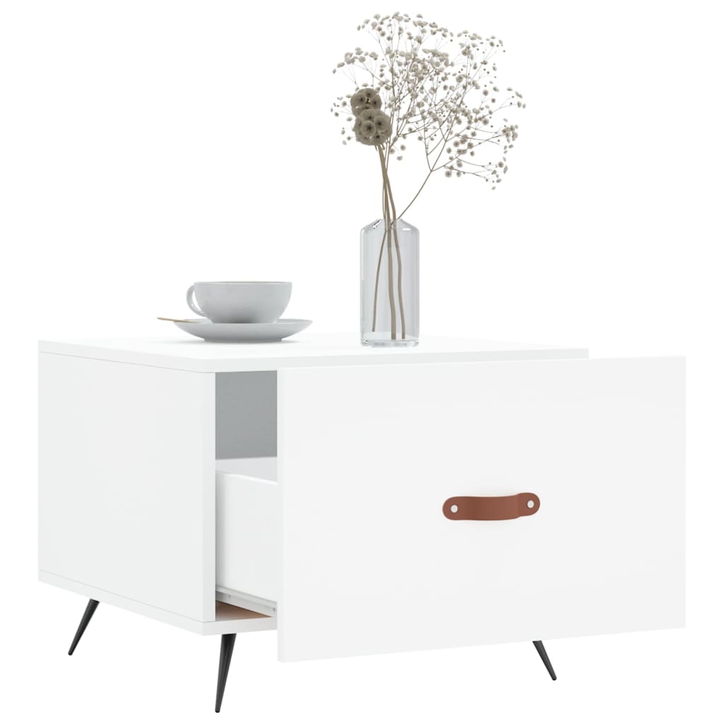 Sofaborde 2 stk Hvid 50x50x40 cm Træmateriale