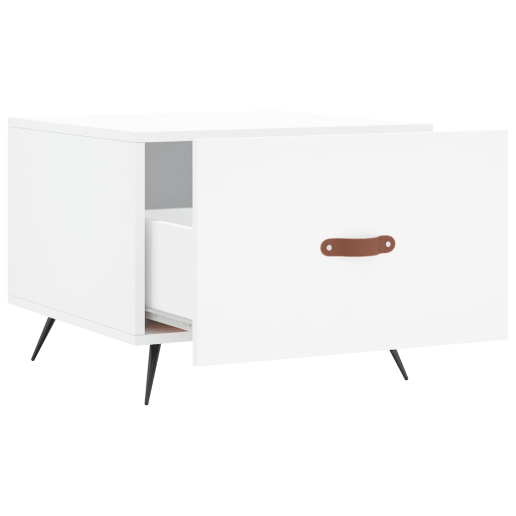 Sofaborde 2 stk Hvid 50x50x40 cm Træmateriale