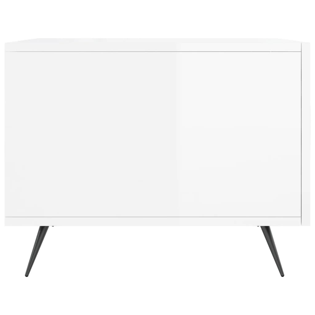 Sofaborde 2 stk Højglans hvid 50x50x40 cm træmateriale