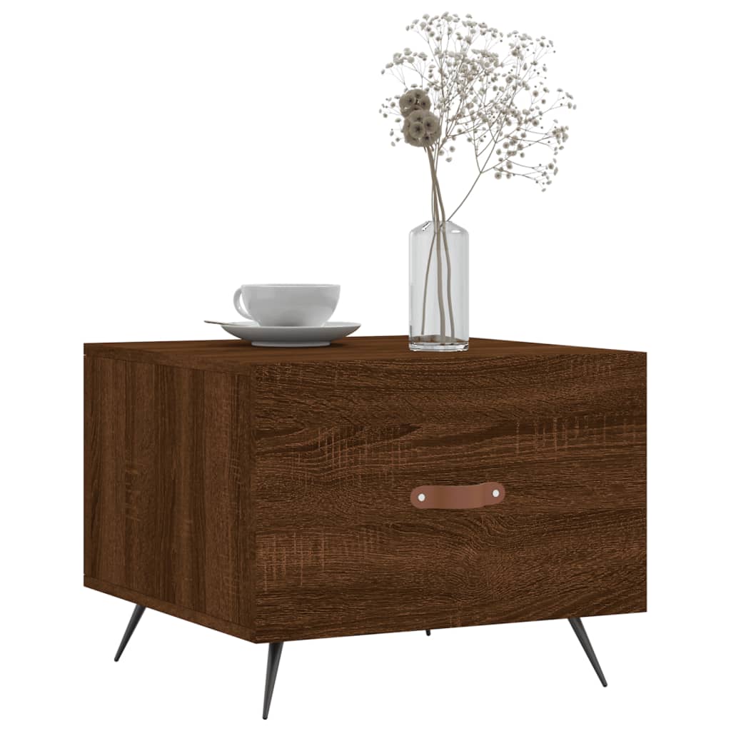 Sofaborde 2 stk Brun eg look 50x50x40 cm træmateriale