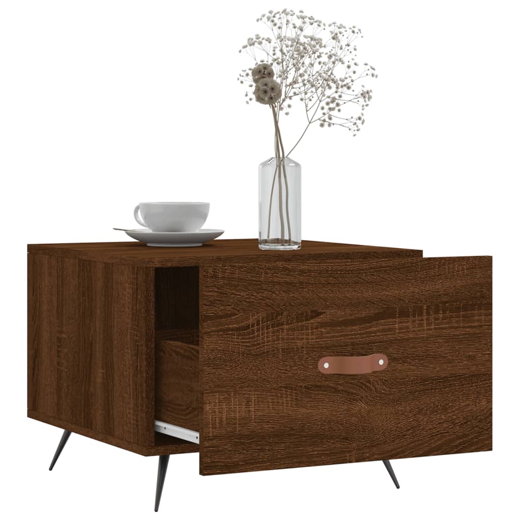 Sofaborde 2 stk Brun eg look 50x50x40 cm træmateriale