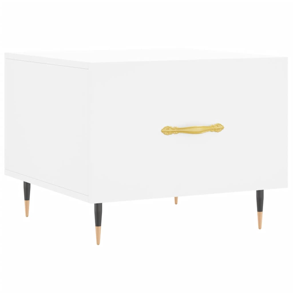 Sofaborde 2 stk Hvid 50x50x40 cm Træmateriale