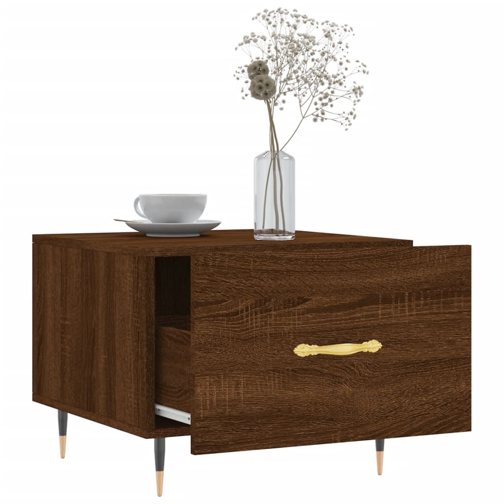 Sofaborde 2 stk Brun eg look 50x50x40 cm træmateriale