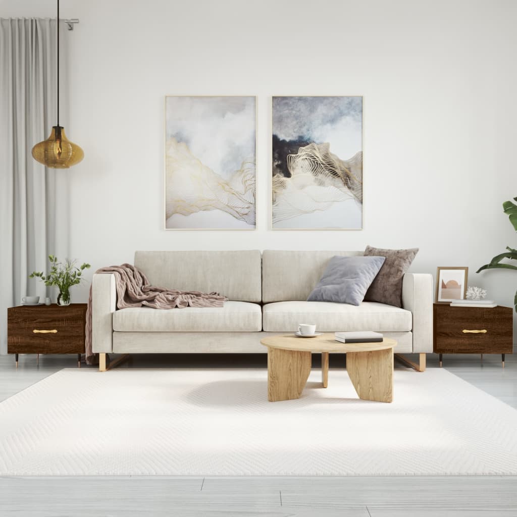 Sofaborde 2 stk Brun eg look 50x50x40 cm træmateriale