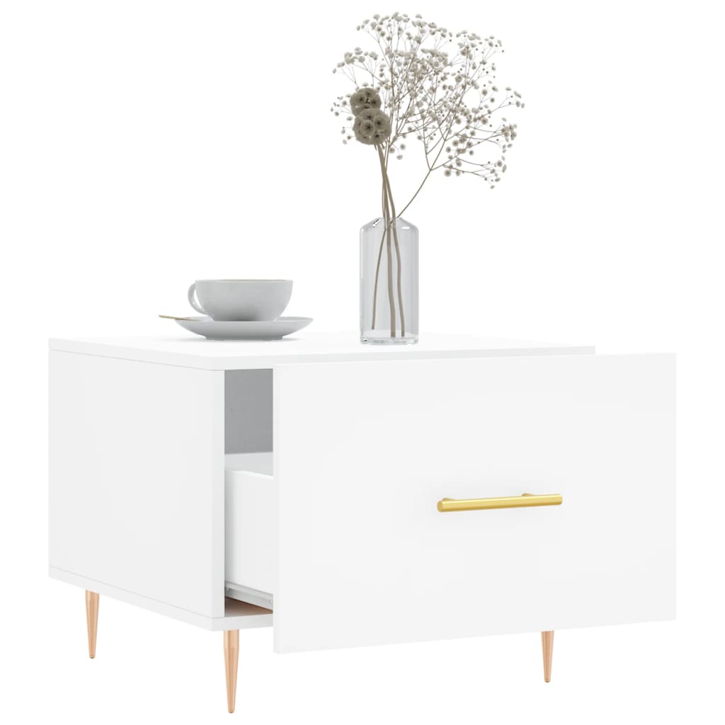 Sofaborde 2 stk Hvid 50x50x40 cm Træmateriale