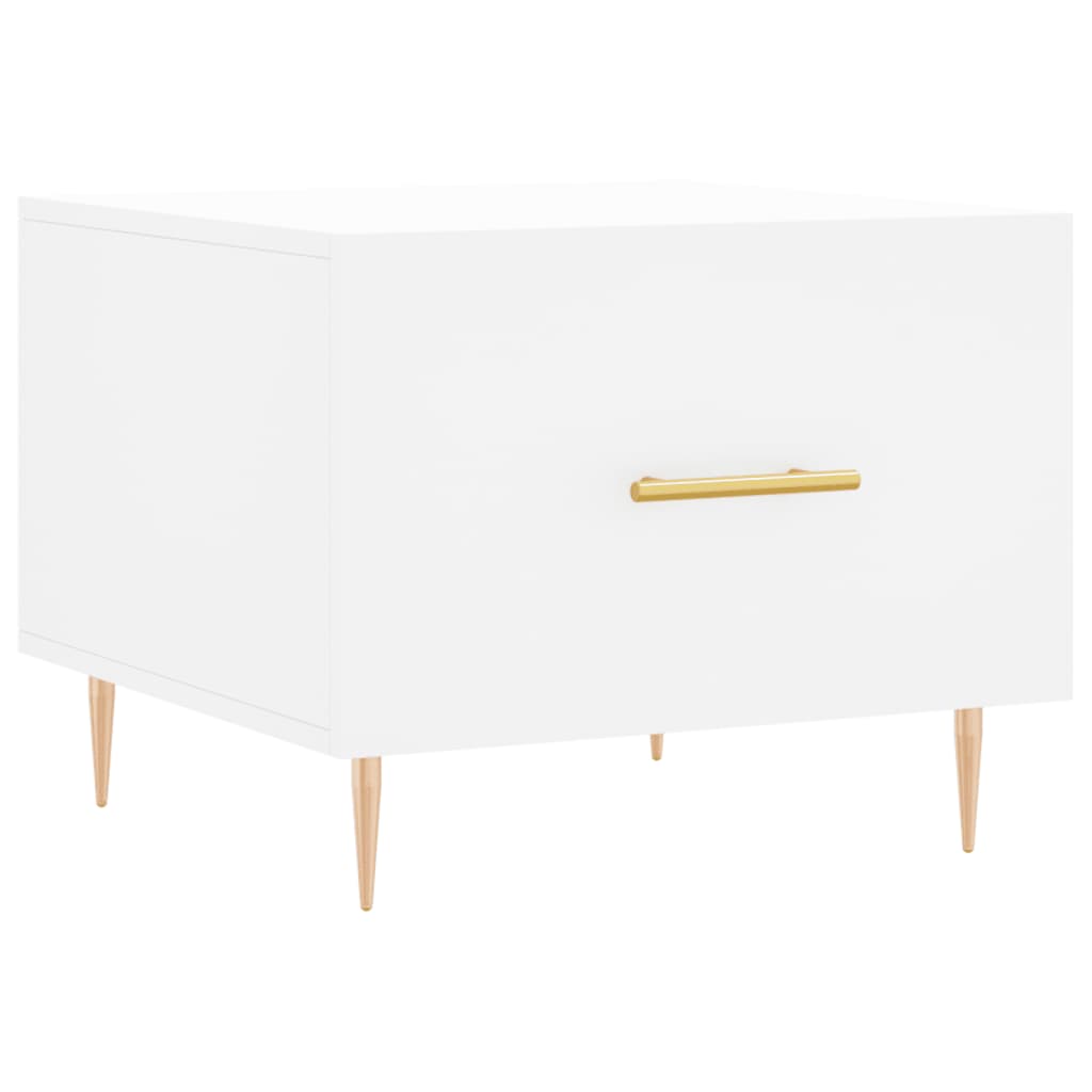 Sofaborde 2 stk Hvid 50x50x40 cm Træmateriale