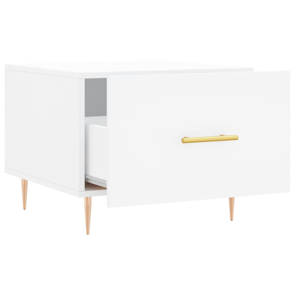 Sofaborde 2 stk Hvid 50x50x40 cm Træmateriale