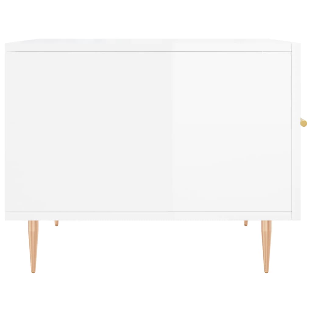 Sofaborde 2 stk Højglans hvid 50x50x40 cm træmateriale