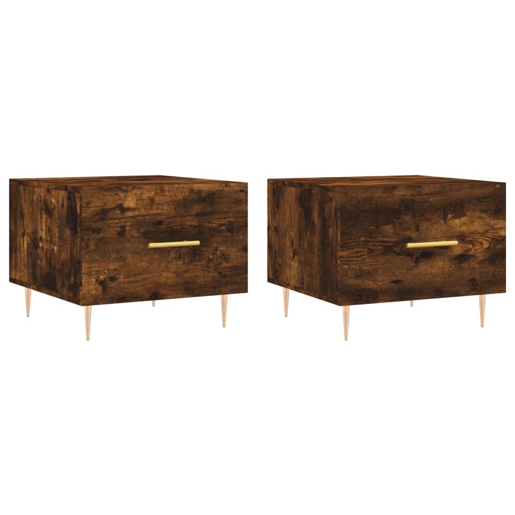 Sofaborde 2 stk Røget eg 50x50x40 cm træmateriale