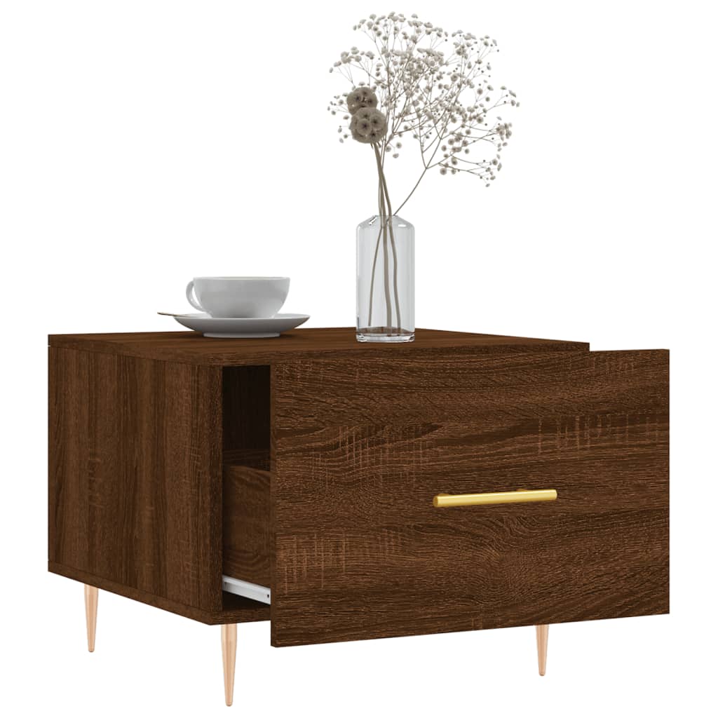 Sofaborde 2 stk Brun eg look 50x50x40 cm træmateriale