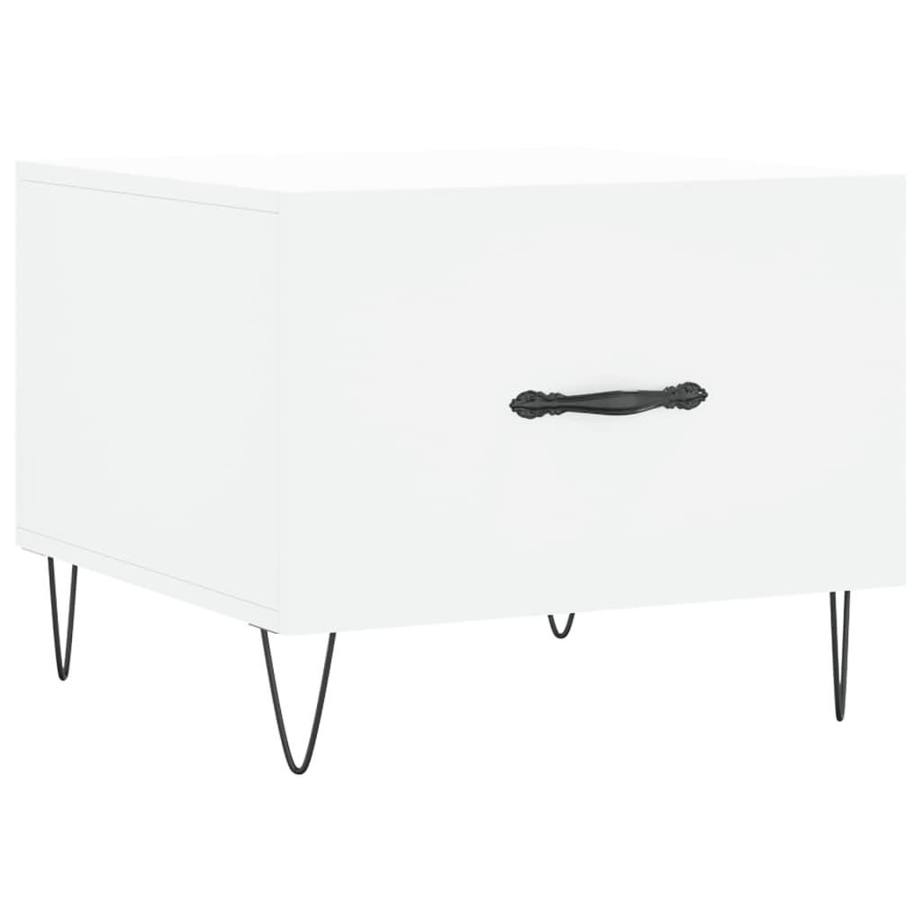 Sofaborde 2 stk Hvid 50x50x40 cm Træmateriale
