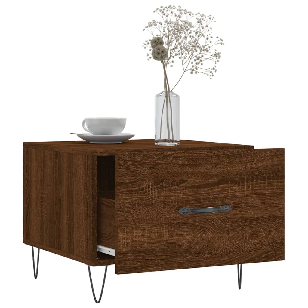 Sofaborde 2 stk Brun eg look 50x50x40 cm træmateriale