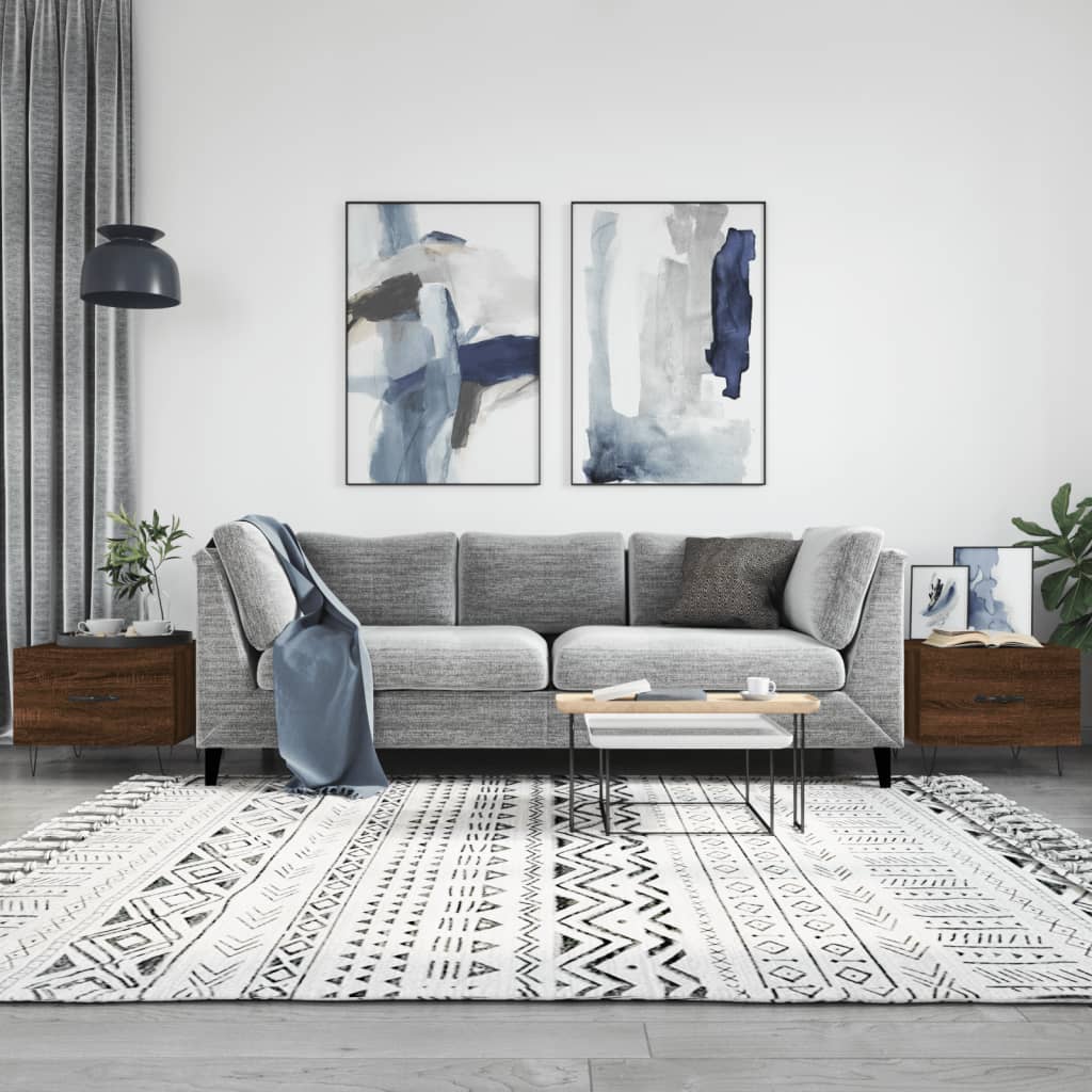 Sofaborde 2 stk Brun eg look 50x50x40 cm træmateriale