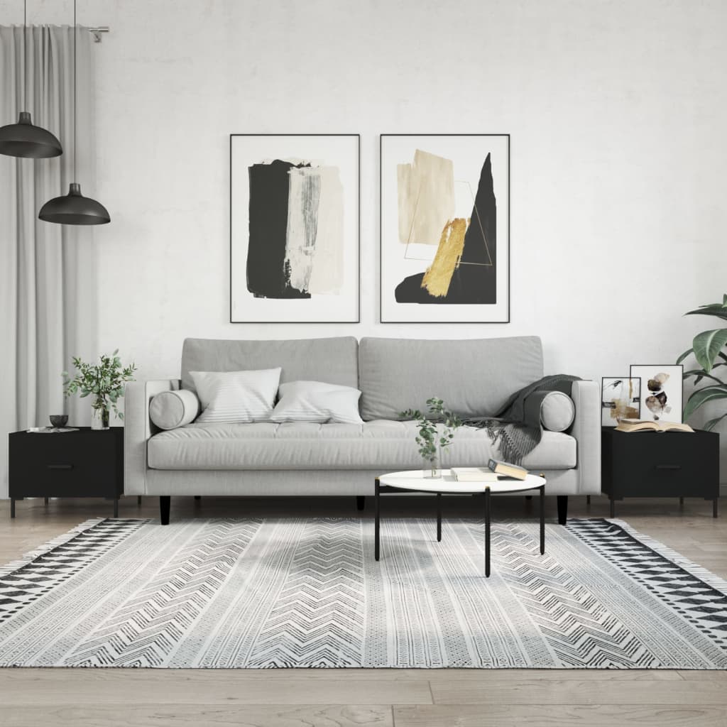 Sofaborde 2 stk Sort 50x50x40 cm Træmateriale