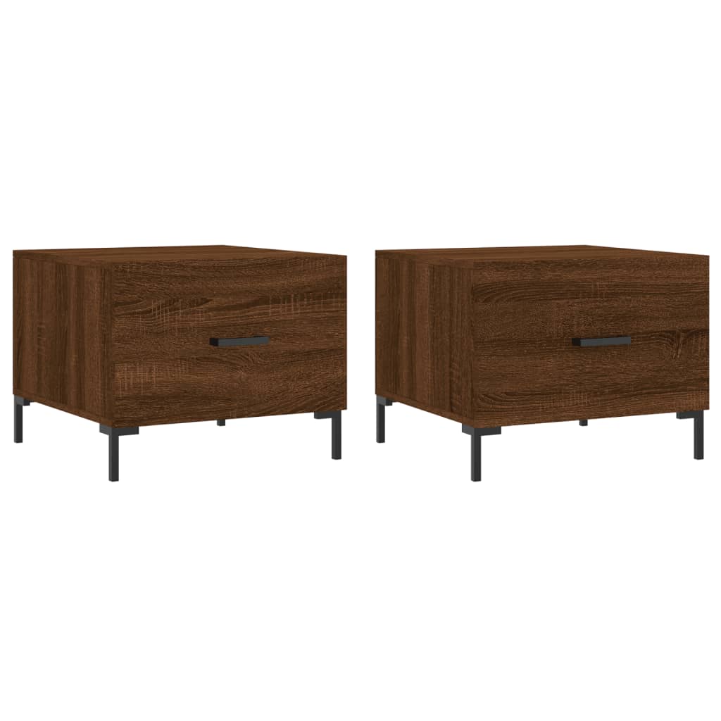 Sofaborde 2 stk Brun eg look 50x50x40 cm træmateriale